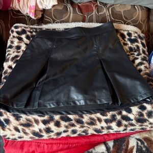 Black Leather Skort